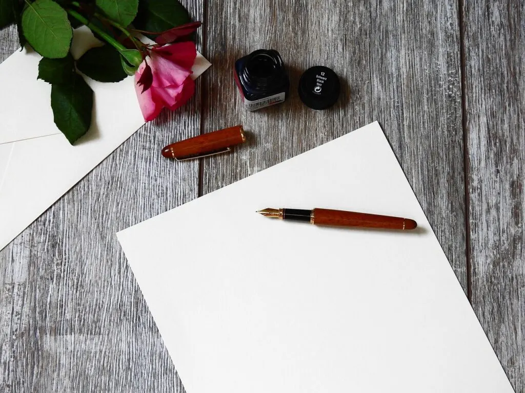 beautiful touching love letter with fountain pen