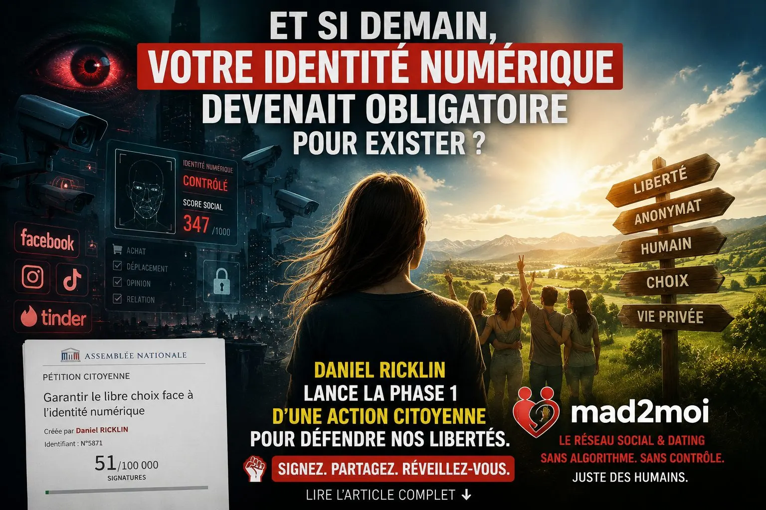 Illustration : Identité numérique et liberté : la pétition citoyenne lancée par le fondateur de Mad2Moi