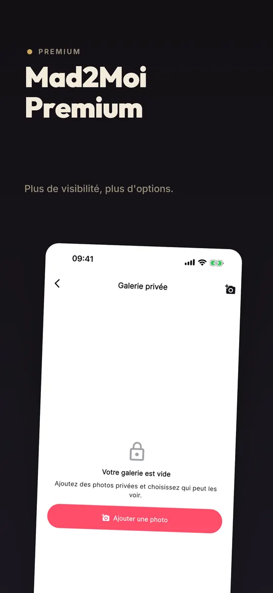 Écran Premium de l'application Mad2Moi